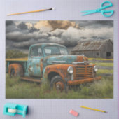 Dekoupage Nostalgische Landschaft der Nutzfahrzeug Seidenpapier (Basteln)
