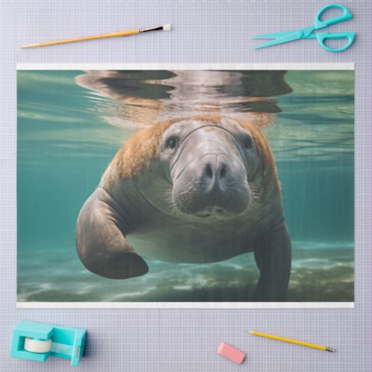 Dekoupage Ocean Manatee Family Seidenpapier (Basteln)