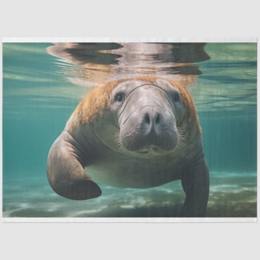 Dekoupage Ocean Manatee Family Seidenpapier (Vorderseite)