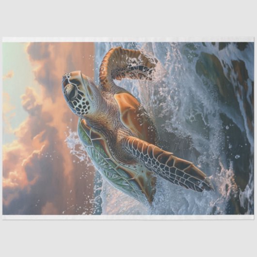 Dekoupage Ocean Turtle on Beach Seidenpapier (Vorderseite)