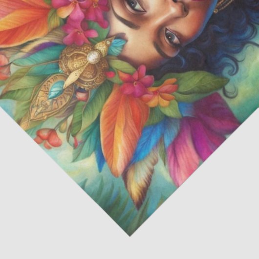 Dekoupage of African American Mother Nature Seidenpapier (Ausschnitt)