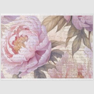 Dekoupage of French Country Lilac Peongs Seidenpapier