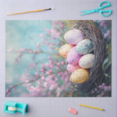 Dekoupage Osterpastel gespeckte Eier Blume Seidenpapier (Basteln)