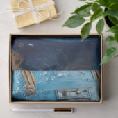 Dekoupage Otter in Blue Outer Space Anzug Seidenpapier (Geschenk)