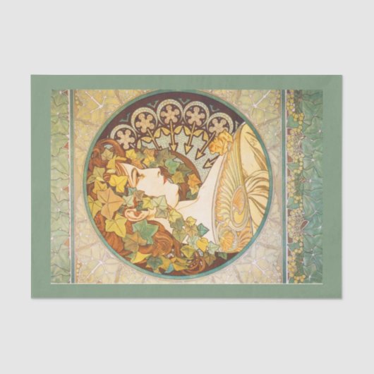 Dekoupage Paper 10"x15" - Alphonse Mucha 22 Seidenpapier (Vorderseite)