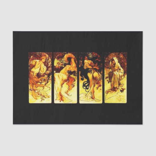 Dekoupage Paper 10"x15" - Alphonse Mucha 24 Seidenpapier (Vorderseite)