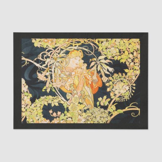 Dekoupage Paper 10"x15" - Alphonse Mucha 34 Seidenpapier (Vorderseite)