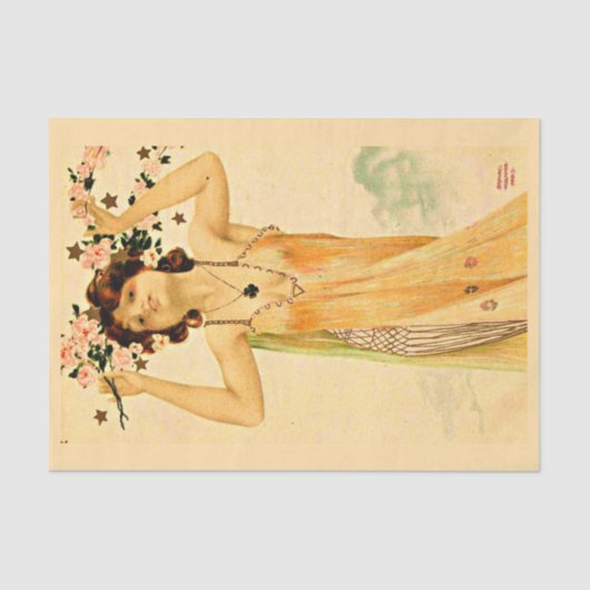 Dekoupage Paper 10"x15" - Raphael Kirchner 9 Seidenpapier (Vorderseite)