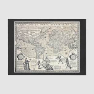 Dekoupage Paper 10"x15" - Vintage Karten 15 Seidenpapier