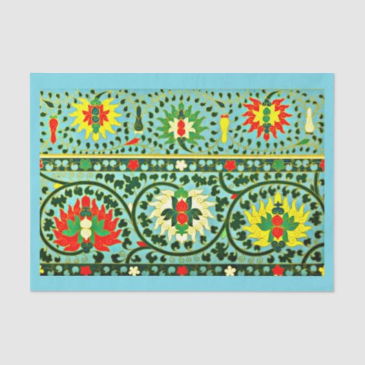 Dekoupage Paper 10"x15" - Vintage Textilien 11 Seidenpapier (Vorderseite)