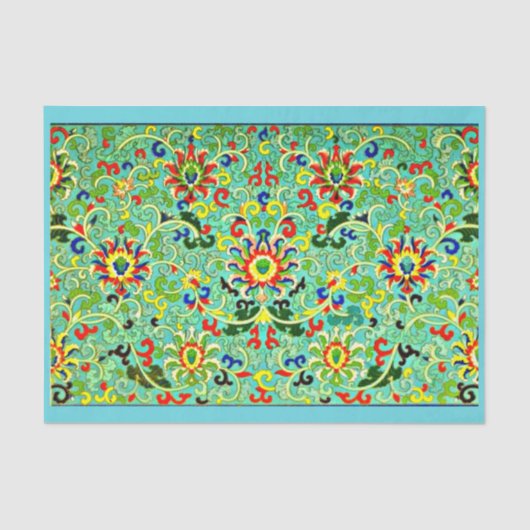 Dekoupage Paper 10"x15" - Vintage Textilien 13 Seidenpapier (Vorderseite)