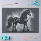 Dekoupage Paper "Black Arabian Horse" Seidenpapier (Basteln)