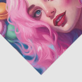 Dekoupage Paper der rosa und blauen Macaron-Süsse Seidenpapier (Ausschnitt)