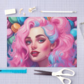 Dekoupage Paper der rosa und blauen Macaron-Süsse Seidenpapier (Handwerk)