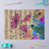 Dekoupage Paper für Pfau, Noten und Blume Seidenpapier (Basteln)