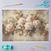 Dekoupage Paper Pink White Roses Seidenpapier (Basteln)