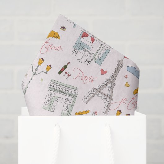 Dekoupage Paris Seidenpapier (Geschenktüte)