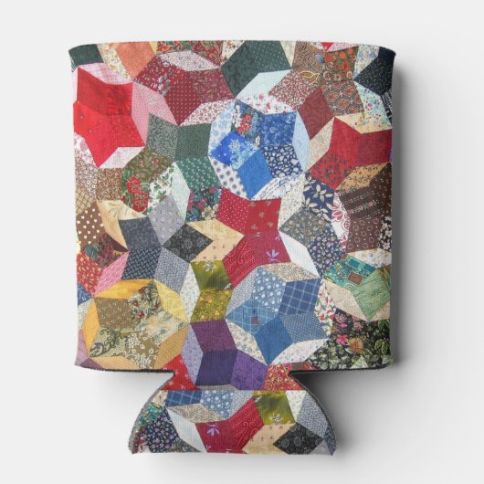 Dekoupage Patchwork Stars Muster Monogramm Dosenkühler (Rückseite)