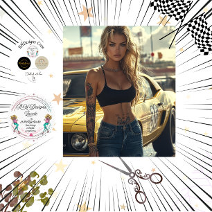 Dekoupage Poster von Blonde Chic und ihrem Muskelw Seidenpapier
