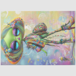 Dekoupage Psychedelic Fashion Girl Character Seidenpapier