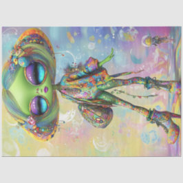 Dekoupage Psychedelic Fashion Girl Charakter Links Seidenpapier