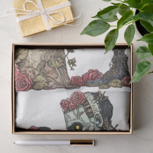 Dekoupage Romantic Zombie Couple Valentine Embrace Seidenpapier (Geschenk)