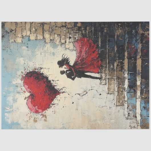 Dekoupage Romantisches Valentinisches Paar in Lieb Seidenpapier (Vorderseite)