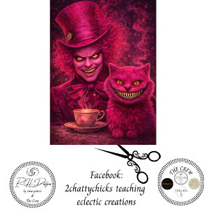 Dekoupage Rosa Magier Fantasy-Katze Teeparty  Seidenpapier