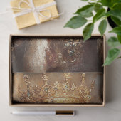 Dekoupage Royal Golden Retriever mit Goldkrone Seidenpapier (Geschenk)