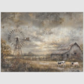 Dekoupage Rustic Rural Scene Barn Windmill Seidenpapier (Vorderseite)