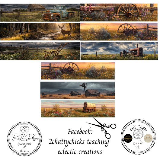Dekoupage Rustikal 26x6 Handsäge Kunstpaneele Geschenkpapier Set