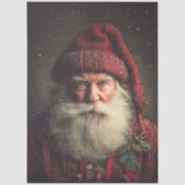 Dekoupage Rustikaler Weihnachtsmann Feiertagskunst Seidenpapier (Vorderseite)