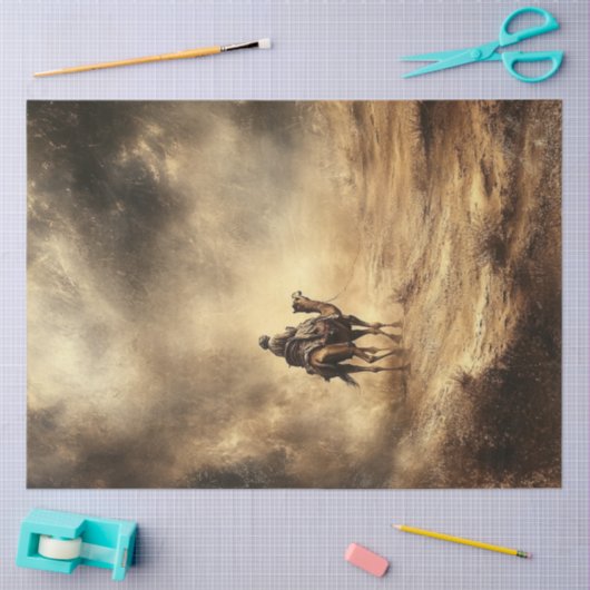 Dekoupage Sahara Wüstensturm kommt Seidenpapier (Basteln)