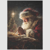 Dekoupage Santa beim Gebet Wahre Bedeutung Weihnac Seidenpapier (Vorderseite)