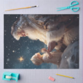 Dekoupage Santa erzählt Großkind über Jesus Seidenpapier (Basteln)