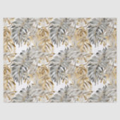 Dekoupage Schöne Silver Gold Palm Blätter Seidenpapier (Vorderseite)