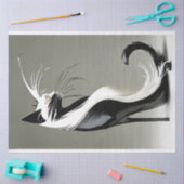 Dekoupage Schwarz-weiß Cat in High Heel Shoe Seidenpapier (Basteln)