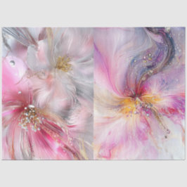 Dekoupage Set von 2 Blumendesigns Perle wie Farbe Seidenpapier