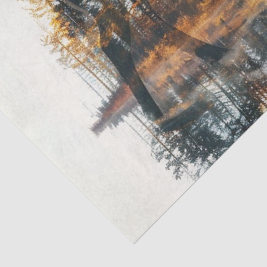 Dekoupage Silhouette Deer Double Exposure Wildlife Seidenpapier (Detail)