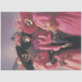 Dekoupage Skeleton Schwestern in rosa Blüten Seidenpapier (Vorderseite)