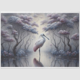 Dekoupage, Spoonbill Bird, Gewebepapier Seidenpapier