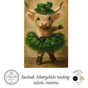 Dekoupage St. Patrick Highland Tutu Charm  Seidenpapier