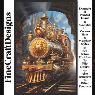 Dekoupage Steampunk Dampflok Falsche Tinte 037 Seidenpapier