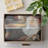 Dekoupage Steampunk-Skelett-Duo 11x14 Leinwand Seidenpapier (Geschenk)