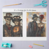 Dekoupage Steampunk-Skelett-Duo 11x14 Leinwand Seidenpapier (Basteln)