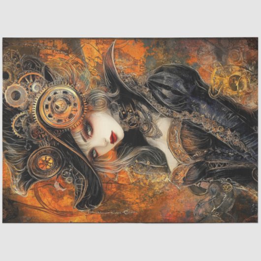 Dekoupage Steampunk Viktorianisch mit Rust Accent Seidenpapier (Vorderseite)