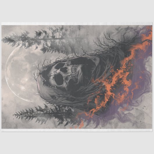Dekoupage Supernatural Hooded Skull Theme Seidenpapier (Vorderseite)