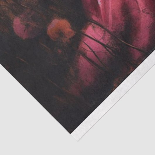 Dekoupage Tissue Hot Pink Poppies Woman Seidenpapier (Ausschnitt)