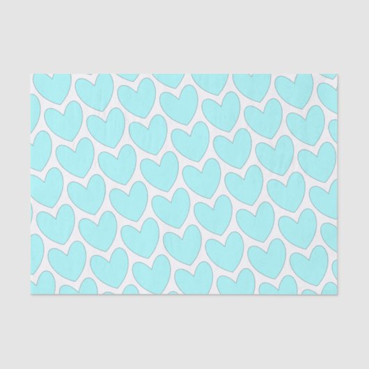 Dekoupage Tissue Paper - Blue Hearts Seidenpapier (Vorderseite)