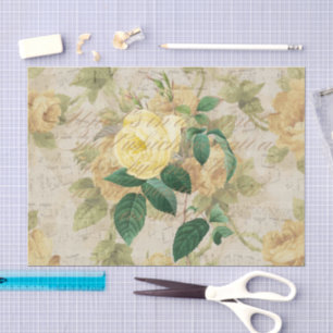 Dekoupage & Tissue Paper Gelb der antiken Rose Seidenpapier